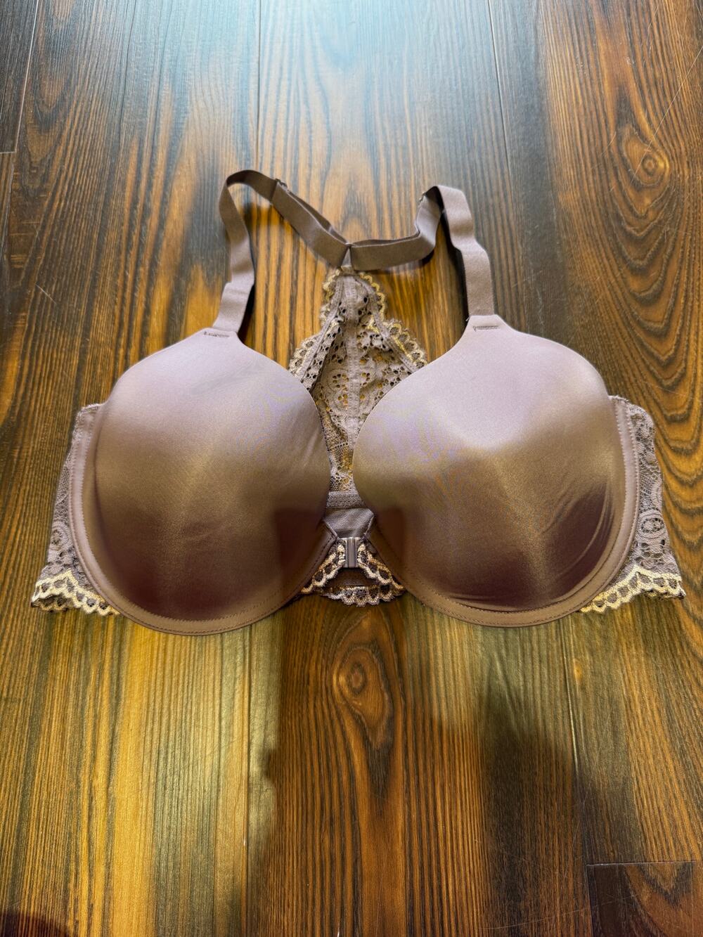 Maidenform Front Close Underwire Lacy T-Back Bra Size 38D